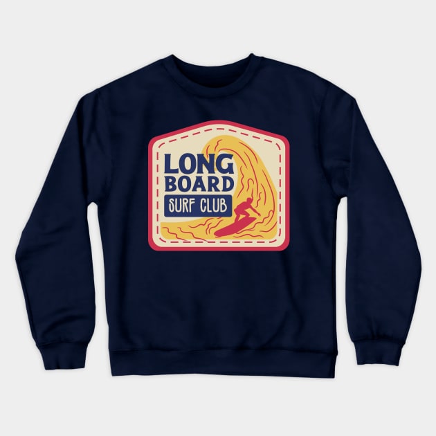 Long Board Surf Club Crewneck Sweatshirt by waltzart